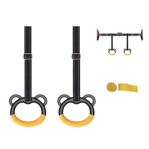 Gymnastics Rings, Adjustable Strap Strength Training Pulling Rings, Children Kids Home Indoor Gym Equipment Physical Exercise Fitness Pull Up Straps (2m)