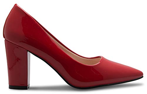 Olivia K Women's Classic Pointed-Toe Elegant Pumps Low Block Heel - Adorable, Comfortable2