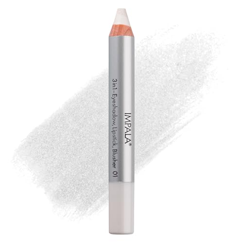 Impala Lápiz Jumbo 3 en 1 Color 01 Blanco | Sombra de Ojos, Lápiz Labial y Colorete | Textura Suave y de Larga Duración | Colores Intensos