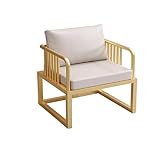 KIBONCY Neues Sofa im chinesischen Stil mit Metallrahmen, gepolsterter Couch aus weichem Kunstleder, for Wohnzimmer, Empfangsbereiche, Lounges und Gästesitze(60cm)