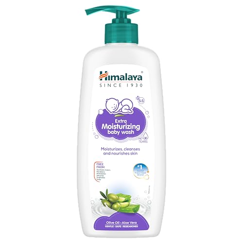 Himalaya Extra Moisturizing Baby Wash 400ml | No tears formula |with Olive Oil, Aloe Vera & Milk | Cleanses and moisturizes baby’s skin