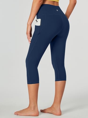 Image of Heathyoga Capri Leggings for Women High Waisted Capri Leggings with Pockets for Women Tummy Control Yoga Pants Women