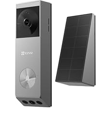 EZVIZ EP3x Pro Campanello Video a Batteria con Telecamera WiFi 2K, Doppio Obiettivo, Rilevamento di Persone/Pacchi, Visione Notturna a Colori, Pannello Solare Incluso, 32GB eMMC, Impermeabile, Alexa