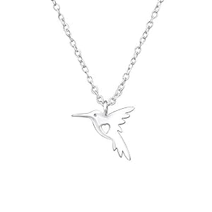 Kleiner Herz Kolibri Vogel Anh&auml;nger aus 925 Sterling Silber | Schmuck-Halsketten