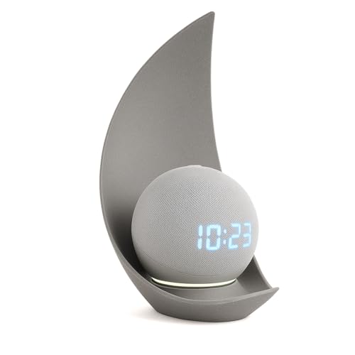 Suporte Lua para Echo Dot 4ª e 5ª Geração, Design Moderno, Base Organizadora Estável para Alexa 4 5 Geracao Melhora Projeção Sonora TimeClick (Cinza)