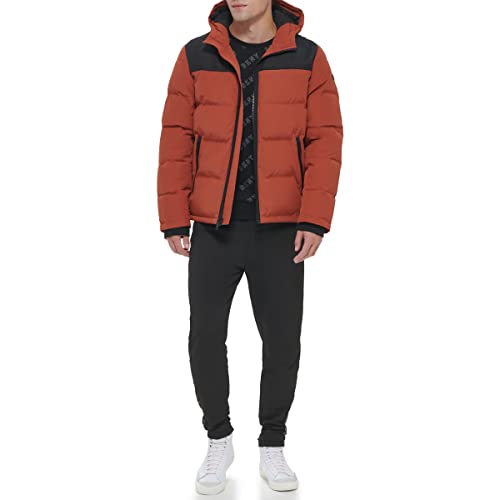 Image of DKNY Men's Mixed Media Quilted Puffer Jacket
