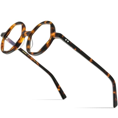 Lunettes en acétate vintage monture rétro polygone lunettes femmes hommes