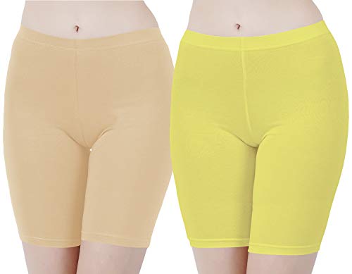 Image of Buy That Trendz Cotton Lycra Tight Fit Stretchable Cycling Shorts Womens | Shorties for Active wear /Exercise /Workout /Yoga /Gym /Cycle /Running Red Grey Combo Pack of 2