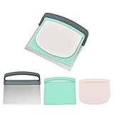 3 Pieces Set Bench Scraper and Chopper, Includes Stainless Steel and Plastic Multipurpose Food Cutte