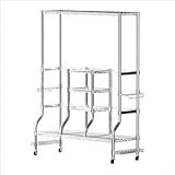 SafeRacks Golf Bag Storage Rack | Sports Equipment Organizer | Heavy-Duty Steel Wire Shelf Extra-Wide | Fits 2 Extra-Large Golf Bags Plus Accessories