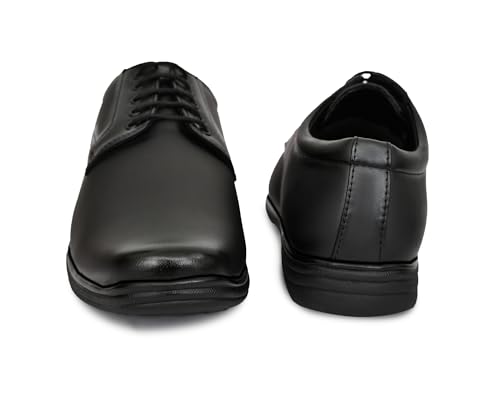 Image of Men's Faux Leather Formal Shoes | Stylish Lace-Up Office Wear Shoes for Men | Comfortable Lightweight Business Footwear | Synthetic Leather Dress Shoe for Parties & Daily Use