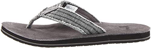 Sanuk Men's Fraid Not Flip Flop, Charcoal, 10