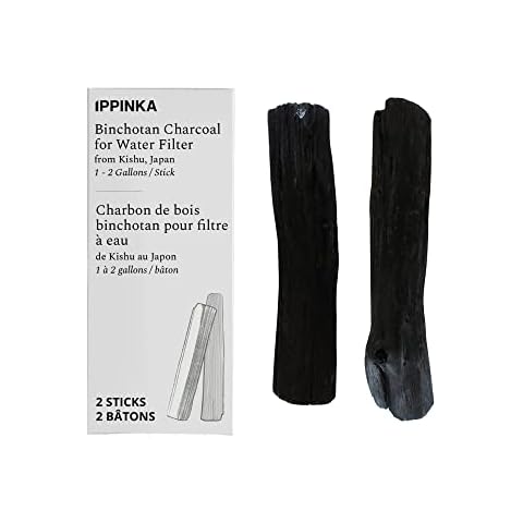 2X Large Binchotan Charcoal from Kishu, Japan - Water Purifying Sticks for Great-Tasting Water, 2 Sticks - Each Stick Filters 1-2 Gallons of Water Cover