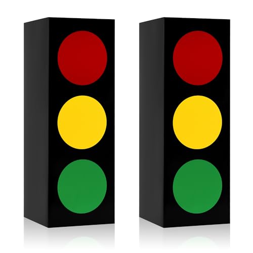 2pcs Traffic Light Favor Boxes for Kids, Creative Traffic Light Lamp Gift Boxes Funny Traffic Light Signs Table Centerpieces Present Boxes for Boys Girls Car Toy Themed Birthday Party Decorations