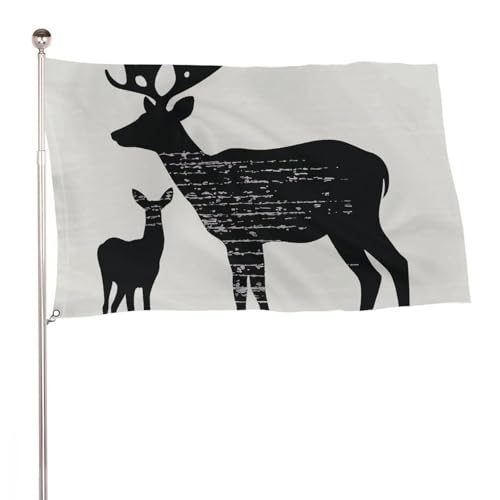 Drapeau de jardin cerf haute resistance en grand format 152 x 243 cm de qualite superieure