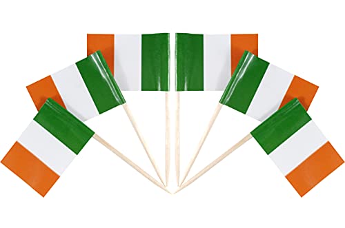 Qqsd Ireland Toothpick Flag Irish Small Mini Cupcake Topper Flags,100 Pcs #TOP4