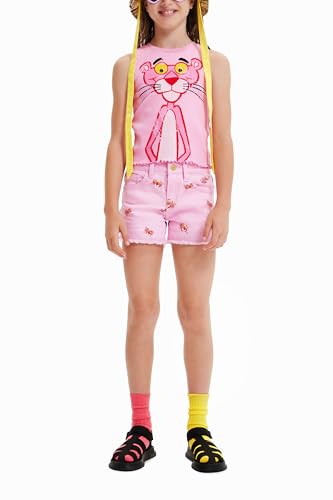 Image of Desigual Little Girl's Ribbed Pink Panther T-Shirt