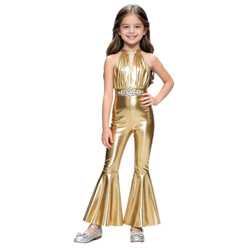 Combinaison métallique pour filles inhzoy jumpsuit disco paillettes fête
