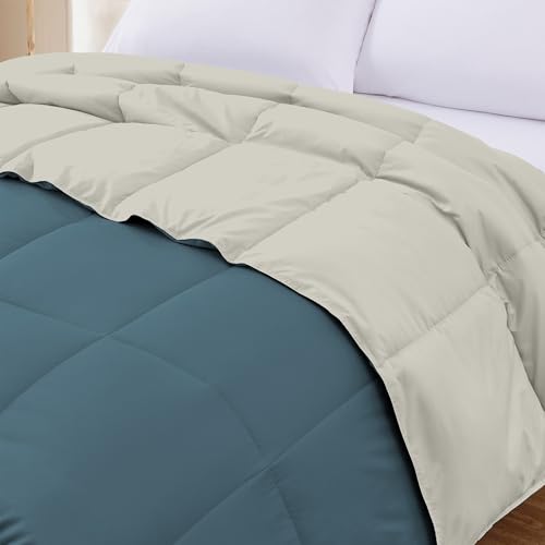 Image of Modern Threads Down Alternative Reversible Comforter Teal /Beige California King