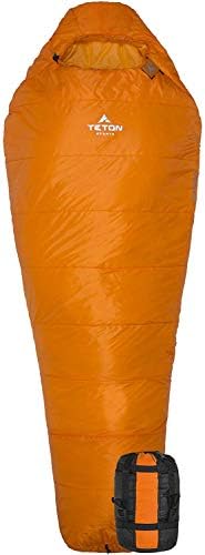 TETON Sports Altos-S 0F Ultralight Mummy Sleeping Bag for Camping, Hiking, Backpacking (Orange), 84 x 32 x 3"