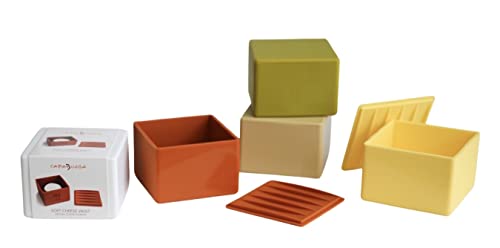 Capabunga Cheese Vault For Soft Cheese - Reusable Artisan Cheese Storage Container For Fridge - Food Grade Silicone Cheese Container 5X5X3.5” - Easy To Clean Cheese Keeper For Refrigerator – Biscuit #TOP3
