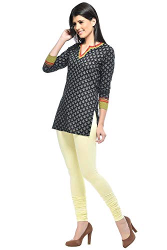Image of Frenchtrendz Women's Cotton Spandex Stretchable Mid Rise Slim Fit Churidar Leggings Pull On