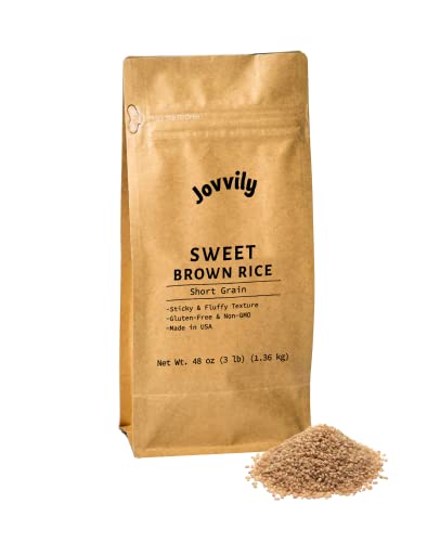 Jovvily Sweet Brown Rice - 3 lb - Brown Glutinous