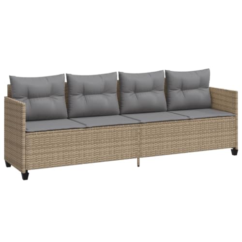 Genérico Tumbona con Cojines ratán sintético Beige,Mobiliario,Muebles de jardín,Asientos de Exterior,Tumbonas,Beige,19 kg,368329