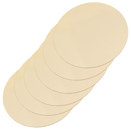 Beebeecraft 6Pcs Brass Metal Sheet 2 Inch Diameter 24 Gauge 0.5mm Thickness Blank Brass Circle Discs Copper Round Plate for Metal Stamping DIY Crafts Jewelry Making Electrical Models Repair Industrial