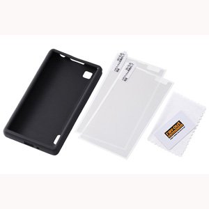 レイ アウト by KDDI Optimus X IS11LG ケースシルキータッチシリコンジャケット/ブラックRT-IS11LGC1/B