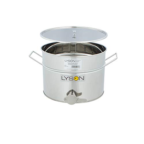 LYSON Abfüllbehälter 30l (ca. 40 kg) für Honig mit rostfreiem Quetschhahn, Edelstahl Absetzbehälter zum Honigaufbewaren… – Bild 3