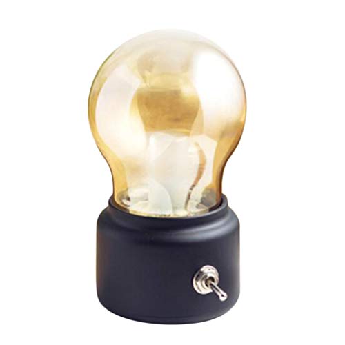 DC 5V Retro LED Nightlight USB Presente De Lâmpada De De Cabeceira Recarregável Para Criança - Preto