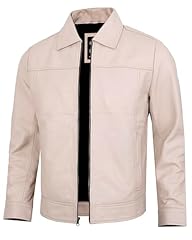Beige - Jerrsy Vintag Leather Jacket