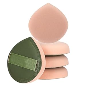 5Pcs Make Up Sponges for Face, Cushion Foundation Puff, Latex-Free Makeup Applicator Sponge for Natural and Easy Makeup, Soft and Reusable Foundation Sponge for Liquid, Green
