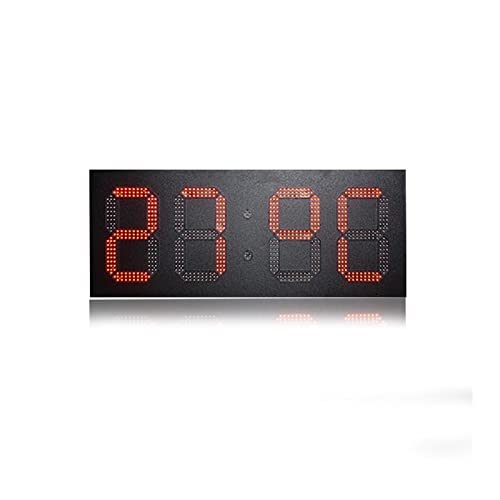 Cronómetro digital portátil para gimnasio y exterior, resistente a la intemperie, pantalla LED de 10 pulgadas en verde, formato 88.88, muestra hora y temperatura miniatura 6