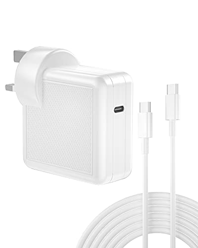61W Macbook Charger, USB C Charger Plug with 2M Long Type C Charger Cable Fast Charging Compatible Mac book Pro 13, Mac Book Air 2018 Late, USB C PD Laptop Fast Charging Power Supply and More