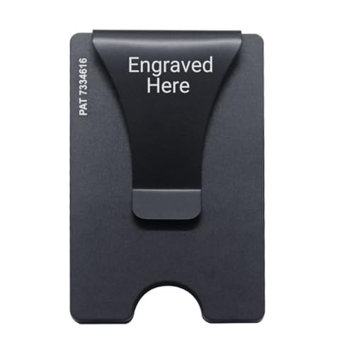 Storus Smart Wallet Trackable, RFID Blocking Card Holder Money Clip with Air Tag Compartment for Travel, Men, Father's Day, Gift with Engraving - Black