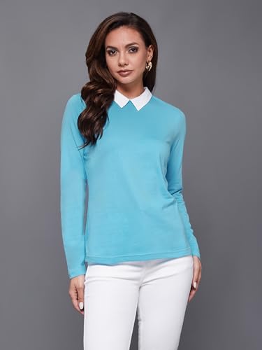 Image of Miss Chase Women's Round Neck Half Sleeves Cotton Lace and Pearl Detailing