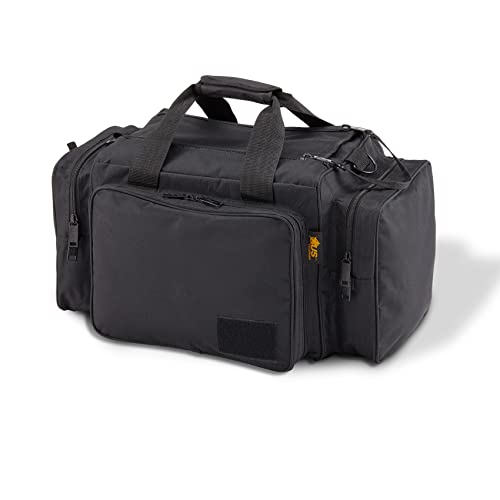 US PeaceKeeper Products P22320 - Competitor Range Bag - Heavy-Duty Water-Resistant Fabric - Wrap Around Handles - Padded Pockets - Black