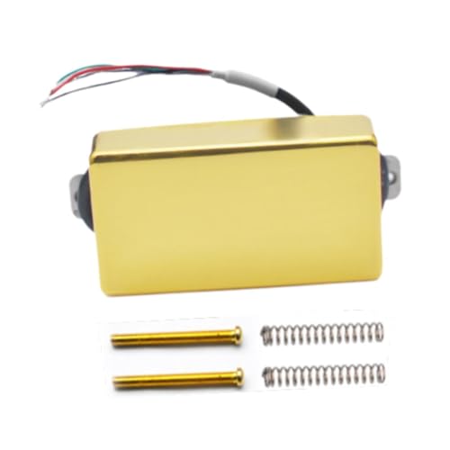 Dickly エレキギターピックアップ ダブルコイル 楽器交換用 4導体ケーブル付き ハムバッカーピックアップ 小型ピックアップアクセサリー, ゴールドネック
