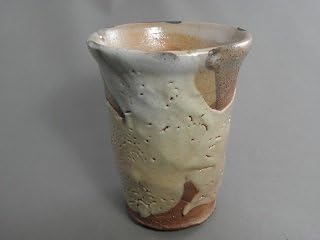 gbi-1 焼締志野 麦酒杯 文部大臣奨励賞受賞作家 荒川明作 木箱付き