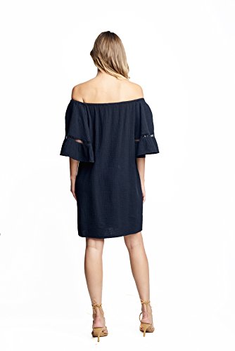 Maternal America Women's Maternity Bell Sleeve Dress (Medium, Black) #TOP1