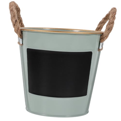 CLISPEED Maceta Metálica con Pequeña para Escribir Cubo Decorativo Azul Macetero Retro para Escritorio Hogar y Oficina para Flores y Almacenamiento