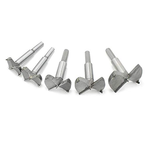 Drill Bit 5Pcs Drill Bit Woodworking Tool Hole Saw Cutter Hinge Boring Drill Bits Round Shank Tungsten Carbide Cutter