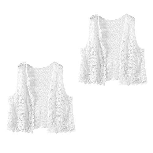 Women Crochet Sleeveless Vest Waistcoat Hollow Knit Geometric Cardigan for Jacke Beige4