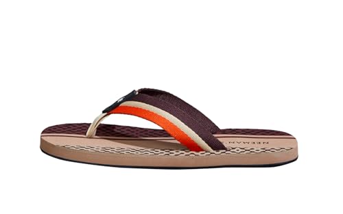 Image of Neeman's Modern Striped Fusion Flip Flops for Men | Orthopedic & Cushioned Slippers | Soft, Lightweight, Flexible Indoor Outdoor Chappal