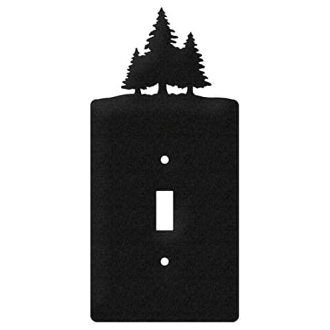 SWEN Products Pine Trees Wall Plate Cover (Single Switch, Black) Cover