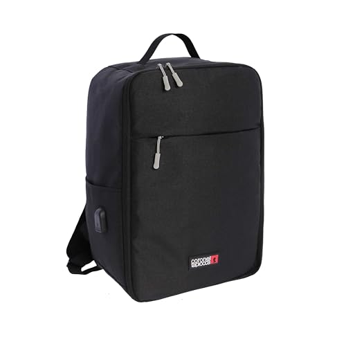 Coronel Tapiocca Avion ryanair 40x20x25-Mochila Cabina Mochila Adaptada para Cualquier Viaje y aerolínea, Soho para Hombre, Negro, Estándar