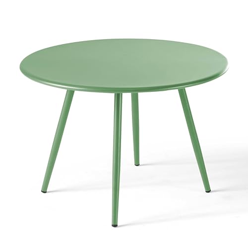 Oviala Table Basse de Jardin Ronde en métal Vert Cactus 50 cm - Palavas