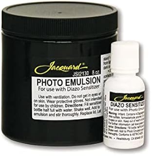 Jacquard Photo Emulsion & Diazo Sensitizer 8oz - Light Sensitive Emulsion - Create Silk Screens with Photos Lettering Logos or Detailed Images